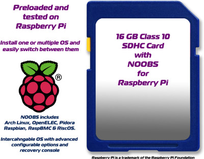 22% OFF on Robokits 16gb Class 10 Sdhc Card With Noobs(Multi Os) For Raspberry Pi 22% OFF on Robokits 16gb Class 10 Sdhc Card With Noobs(Multi Os) For Raspberry Pi