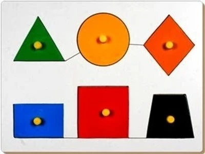 Little Genius Inset Shape Board-small With Knob Little Genius Inset Shape Board-small With Knob