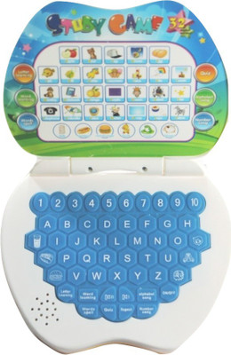 Littlegrin Apple Shaped Study Game Kids Mini Laptop (Multicolor)