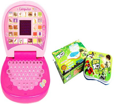 AQUARAS PINK MINI DISPLAY & BEN 10 LEARNING LAPTOP (Multicolor)