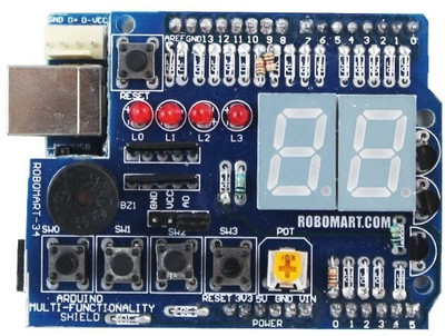 7% OFF on Robomart Arduino Board (Atmega 8-L) & Multi-Functionality Shield 7% OFF on Robomart Arduino Board (Atmega 8-L) & Multi-Functionality Shield