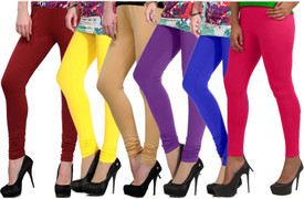 Ngt Women's Maroon, Yellow, Beige, Purple, Blue, Pink Leggings Pack Of 6