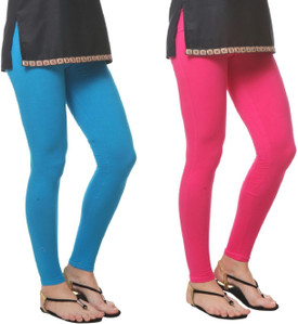 Generation Z Women's Light Blue, Pink Leggings Pack Of 2
