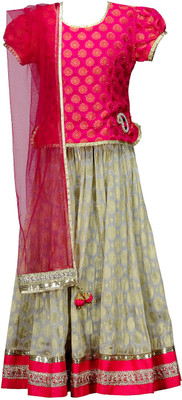 Peaches Self Design Baby Girl's Lehenga Choli Peaches Self Design Baby Girl's Lehenga Choli
