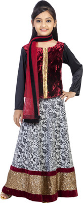 20% OFF on K&U Self Design Girl's Lehenga, Choli and Dupatta Set 20% OFF on K&U Self Design Girl's Lehenga, Choli and Dupatta Set