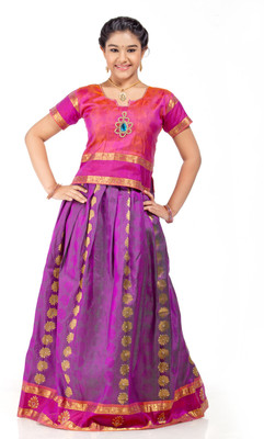 9% OFF on Kanakadara Self Design Baby Girl's Lehenga Choli