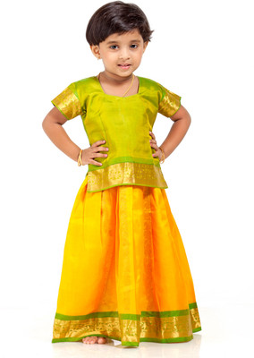 14% OFF on Kanakadara Self Design Girl's Lehenga Choli