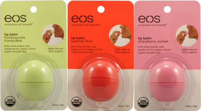 45% OFF on Eos Pack of 3 Honey, Summer Fruit, Strawberry