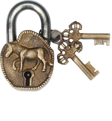 29% OFF on Aakrati Aakrati Beautiful Horse Figure in Antique Finish Padlock Brown
