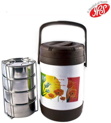 IPS Housewares Dl-Four Tier Office Tiffin Carrier 4 Containers Lunch Box IPS Housewares Dl-Four Tier Office Tiffin Carrier 4 Containers Lunch Box