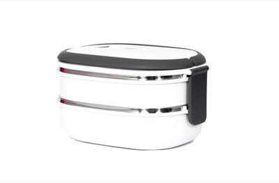 Chrome Lunch Box Two Compartments 9708 2 Containers Lunch Box 1480 ml Chrome Lunch Box Two Compartments 9708 2 Containers Lunch Box 1480 ml