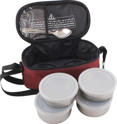eGizmos Hot Lunch_elecrical Soft Pouch Insulated Tiffin_4 Stainless Steel Conatiner(Maroon) 4 Containers Lunch Box eGizmos Hot Lunch_elecrical Soft Pouch Insulated Tiffin_4 Stainless Steel Conatiner(Maroon) 4 Containers Lunch Box