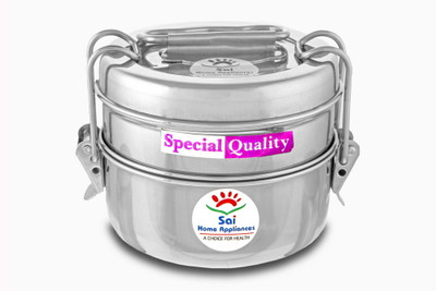 Sai Home Appliances 24 Carat Tiffin Wo/P 9*2 2 Containers Lunch Box Sai Home Appliances 24 Carat Tiffin Wo/P 9*2 2 Containers Lunch Box