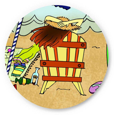 33% OFF on PosterGuy Beach Adventure Illustration Fridge Magnet