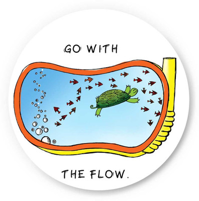 33% OFF on PosterGuy Go With the flow Motivational Fridge Magnet