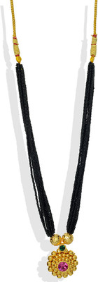 80% OFF on Womens Trendz Big Saaj Chat Manchali Crystal Yellow Gold Plated Alloy Necklace