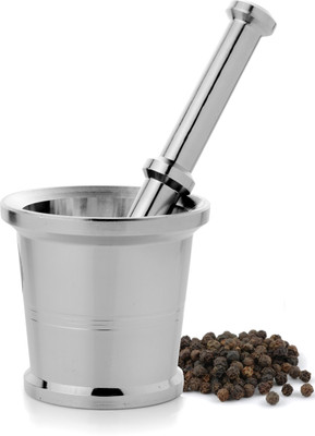 13% OFF on Mosaic Khal Batta / Mortar & Pastel Popular Stainless Steel Masher Silver, Pack of 1