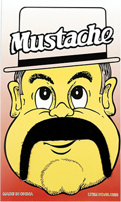 Funcart Single Stick On Moustache Design 1 Party Mask (Black, Pack Of 1)