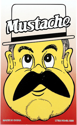 Funcart Single Stick On Moustache Design 7 Party Mask (Black, Pack Of 1)