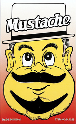 Funcart Single Stick On Moustache With Beard Design 2 Party Mask (Black, Pack Of 1)