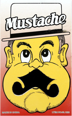 Funcart Single Stick On Moustache Design 3 Party Mask (Black, Pack Of 1)