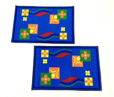 50% OFF on FabLooms Polypropylene Medium Door Mat Blue, 2 Mats