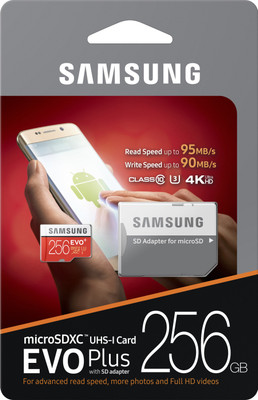 SAMSUNG Evo Plus 256 GB MicroSDXC Class 10 95 MB/s  Memory Card