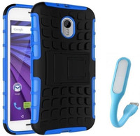 Chevron Hybrid Military Grade Armor Kick Stand Back Cover Case for Moto G (3rd Generation) With Mini USB LED Light Lamp (Blue) Combo Set
Chevron Hybrid Military Grade Armor Kick Stand Back Cover Case for Moto G (3rd Generation) With Mini USB LED Light Lamp (Blue) Combo Set