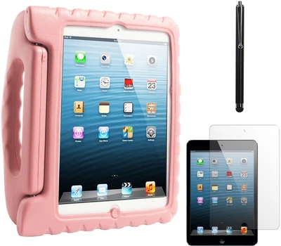 64% OFF on DMG Shock Proof Styro Foam Protective Back Case for Apple IPad Mini, Stylus and Matte Screen Combo Set
