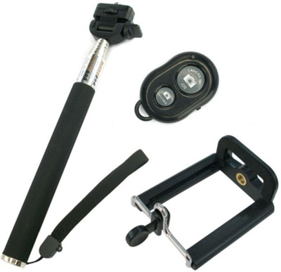 YourDeal Extendable Selfie Stick with Remote & Clamp Black Selfie Stick YourDeal Extendable Selfie Stick with Remote & Clamp Black Selfie Stick