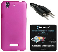Chevron Premium Back Cover Case with HD Screen Guard & Aux Cable for Micromax YU Yureka (Light Pink) Combo Set 
Chevron Premium Back Cover Case with HD Screen Guard & Aux Cable for Micromax YU Yureka (Light Pink) Combo Set