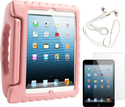 63% OFF on DMG Shock Proof Styro Foam Protective Back Case for Apple IPad Mini, White Earphones and Matte Screen Combo Set