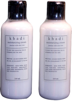 Khadi Moisturizing Cream- Jasmine & Aloe Vera Pack of 2 420 Ml Khadi Moisturizing Cream- Jasmine & Aloe Vera Pack of 2 420 Ml