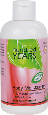 7% OFF on Hundred Years Enhanced Vitamin E with Aloe Vera Moisturizer 200 ml 7% OFF on Hundred Years Enhanced Vitamin E with Aloe Vera Moisturizer 200 ml
