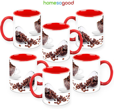 41% OFF on HomeSoGood Crystal Clear Coffee Beans Pack Of 6 Ceramic Mug 325 ml, Pack of 6 41% OFF on HomeSoGood Crystal Clear Coffee Beans Pack Of 6 Ceramic Mug 325 ml, Pack of 6