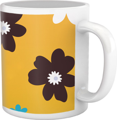 60% OFF on Tiedribbons Shy Shine_Geometric Multicolor_ Floral Pattern Ceramic Mug 325 ml