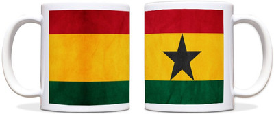 60% OFF on ShopMantra Ghana Flag Black Ceramic Mug 300 ml