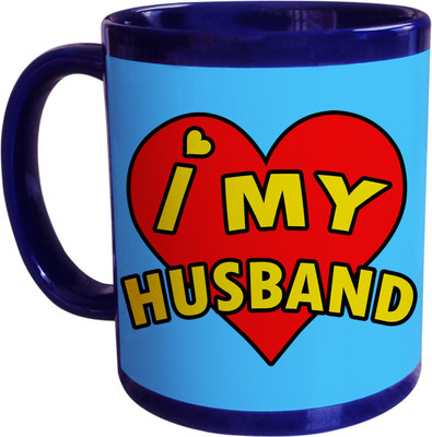 55% OFF on SajawatHomes Gifts For Husband Blue Coffee Ceramic Mug 350 ml