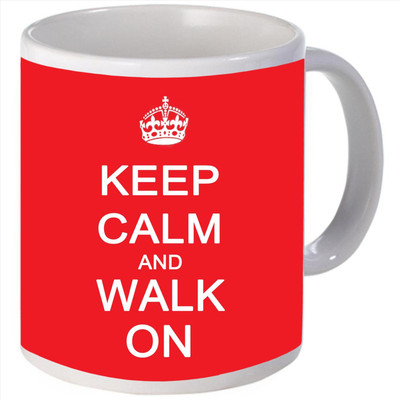 Snoogg Keep calm and walk on Porcelain Bone China Coffee Ceramic Mug