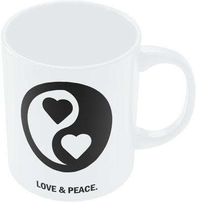 8% OFF on PosterGuy Love and Peace Valentine's Day Coffee Ceramic Mug 280 ml