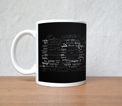 60% OFF on StyBuzz love typography art black valentine Porcelain Mug 300 ml