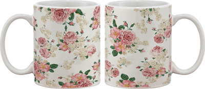 Artifa Beautiful Floral Pattern Porcelain, Ceramic Mug 350 ml Artifa Beautiful Floral Pattern Porcelain, Ceramic Mug 350 ml