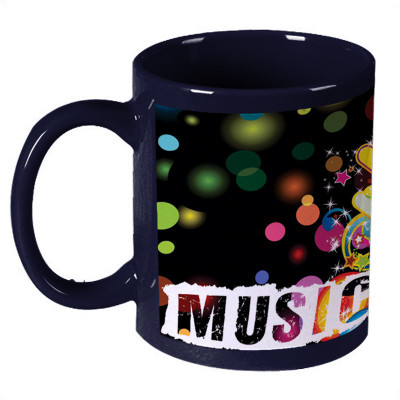 Amy Music Dj Passion Love Dark Blue Ceramic Mug 330 ml Amy Music Dj Passion Love Dark Blue Ceramic Mug 330 ml