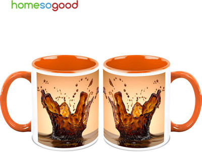 37% OFF on HomeSoGood Extraordinary Cold Coffee Ceramic Mug 325 ml, Pack of 2