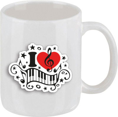 16% OFF on Ellicon 5 I Love Music Coffee Mug Ceramic Mug