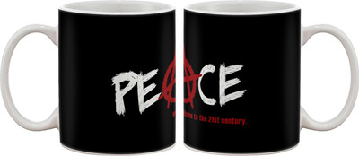 15% OFF on Artifa Peace Anarchy Sign Porcelain, Ceramic Mug 350 ml