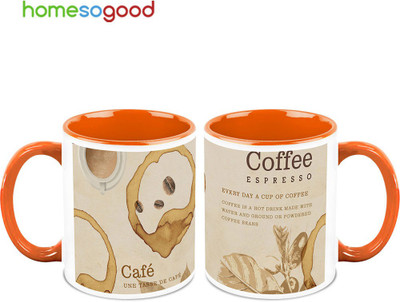 37% OFF on HomeSoGood A Coffee Everyday Ceramic Mug 325 ml, Pack of 2 37% OFF on HomeSoGood A Coffee Everyday Ceramic Mug 325 ml, Pack of 2
