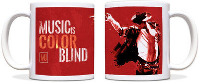 60% OFF on ShopMantra Music is Color Blind MJ Black Ceramic Mug 300 ml