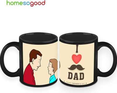 37% OFF on HomeSoGood Love You Dad Coffee Ceramic Mug 325 ml, Pack of 2