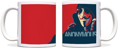 60% OFF on ShopMantra Anonymous Animatted Black Ceramic Mug 300 ml